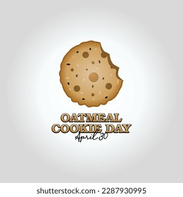 vector graphic of oatmeal cookie day good for national oatmeal cookie day celebration. flat design. flyer design.flat illustration.