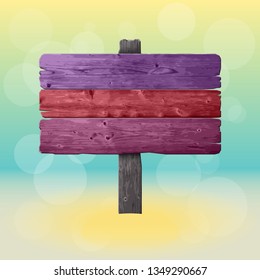 Vector graphic old wood board design banner on beach island. Wooden board summer pattern backgrounds sunshine color. Paper banner board wooden sunny style. Abstract wood table pattern sunlight