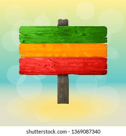Vector graphic old wood board design banner on beach island. Wooden board summer pattern backgrounds sunshine color. Paper banner board wooden sunny style. Abstract wood table pattern sunlight