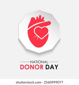 Vector graphic of on the theme of National Organ Donor day observed each year on February 14th. Organ, eye and tissue donation. Banner poster, flyer and background design template. Vector illustration