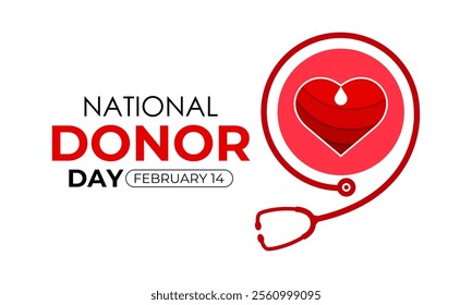 Vector graphic of on the theme of National Organ Donor day observed each year on February 14th. Organ, eye and tissue donation. Banner poster, flyer and background design template. Vector illustration
