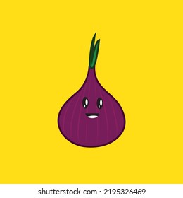 gráfico vectorial del concepto de cebolla kawaii.