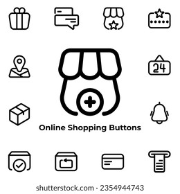 Gráfica vectorial de los Botones de Compras Online. Es bueno para la interfaz de usuario, nueva aplicación, etc.
