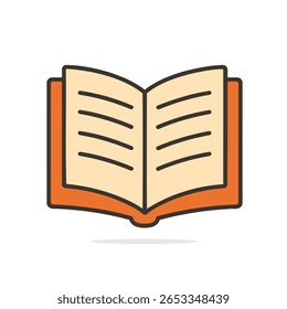 Vector graphic of an open book with visible pages.