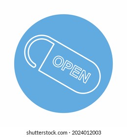 Vector Graphic of Open Tag - Blue Monochrome Style - simple illustration. Editable stroke. Design template vector.outline style design.Vector graphic illustration