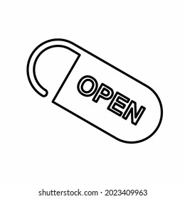 Vector Graphic of Open Tag - Line Style - simple illustration. Editable stroke. Design template vector.outline style design.Vector graphic illustration