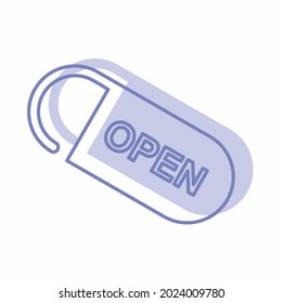 Vector Graphic of Open Tag - Twins Style - simple illustration. Editable stroke. Design template vector.outline style design.Vector graphic illustration
