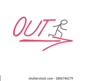 Vector graphic of out texts icon good for icongrapicoe etc