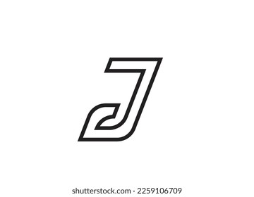  Vector graphic outline letter J logo design . Black outline J letter logo design with Royalty Free Vector . Simple a letter abstract outline design logo Vector Image .