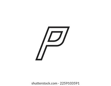 Vector graphic outline letter P logo design . Black outline P letter logo design with Royalty Free Vector . Outline monogram P letters logo design Vector Image . 