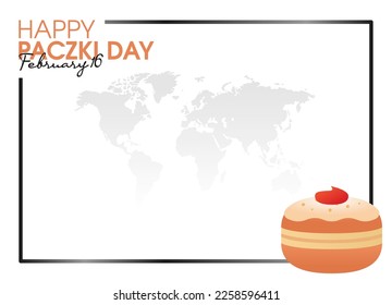 vector graphic of paczki day good for paczki day celebration. flat design. flyer design.flat illustration.
