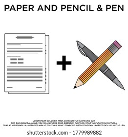 Papel gráfico vectorial y lápiz
