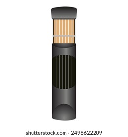 Vector graphic of a partially opened black matchbox with exposed matchsticks