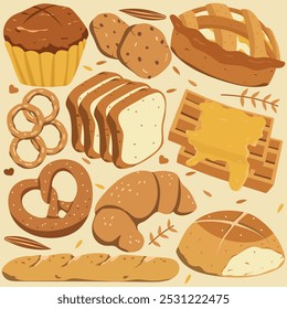 vector graphic pastry bakery pack