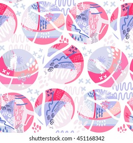 Vector graphic pattern of abstract elements in bright colors.