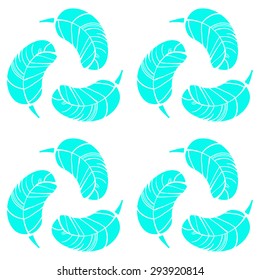 Vector graphic pattern with colorful feathers for your design