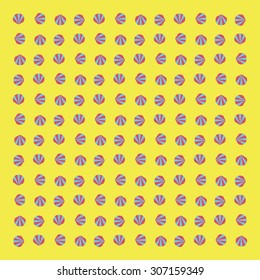 A vector graphic pattern for summer vacation, holiday. colorful clam(shellfish)