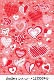 Vector graphic pattern of valentines