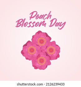 vector graphic of peach blossom day good for peach blossom day celebration. flat design. flyer design.flat illustration.