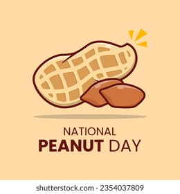 Vector graphic of peanut vegetable cartoon illustration suitable for national peanut day