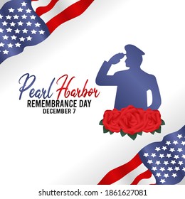 vector graphic of pearl harbor remembrance day good for pearl harbor remembrance day celebration. flat design. flyer design.flat illustration.