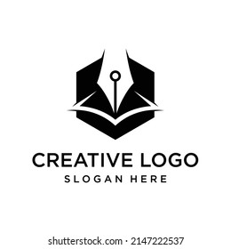 Vector graphic of pen logo design template