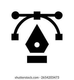 Gráfico vetorial de uma ferramenta de caneta com linhas de conexão para software de design