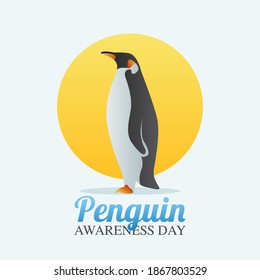 vector graphic of penguin day good for penguin day celebration. flat design. flyer design.flat illustration.