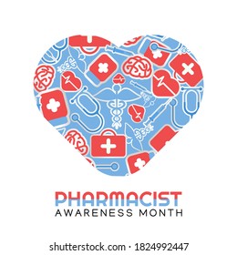 vector graphic of pharmacist awareness month good for pharmacist awareness month celebration. flat design. flyer design.flat illustration.
