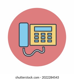 Gráfica vectorial del teléfono - Estilo del mate de color - ilustración simple. Trazo editable. Diseño de plantilla vector.diseño de estilo de esquema.Ilustración gráfica vectorial