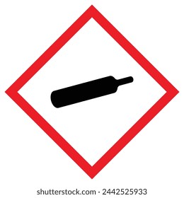 Vector graphic of physical hazard sign indicating compressed or liquefied gases