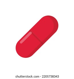 Vector graphic of pill. Red pill illustration with flat design style. Suitable for content design assets