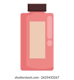 Vector graphic of a pink shampoo bottle with a space for branding on a blank label