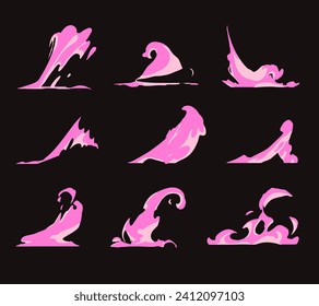 Vector graphic of pink smoke, perfect for animation design, illustration, carton, anime, CG game art, tactical design, etc.