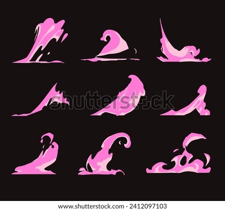 Vector graphic of pink smoke, perfect for animation design, illustration, carton, anime, CG game art, tactical design, etc.