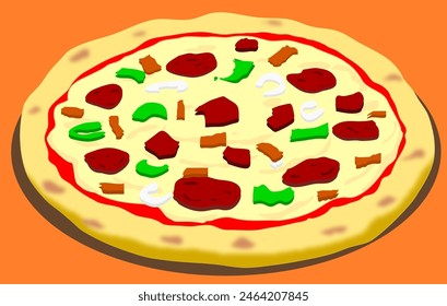 Vector pizza gráfica en fondo aislado