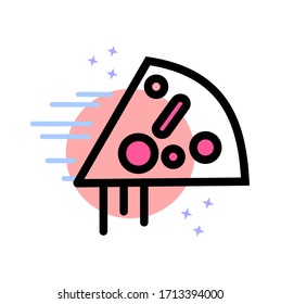 Vector Gráfico de Pizza, adecuado para su uso o servir como iconos, aplicaciones, logos, marcas y asuntos relacionados
