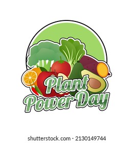 vector graphic of plant power day good for plant power day celebration. flat design. flyer design.flat illustration.