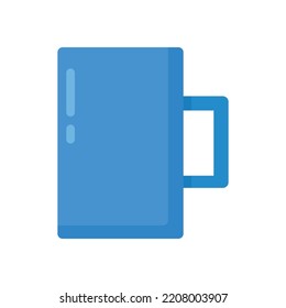 Vector graphic of plastic mug. Blue plastic cup illustration with flat design style. Suitable for poster or content design assets