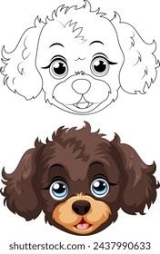 Vector graphic of a playful, adorable puppy