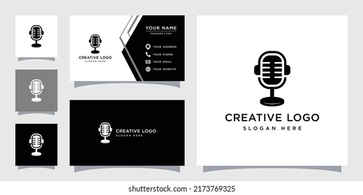 Vector graphic of podcast logo design template
