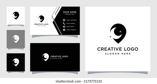 Vector graphic of point night logo design template