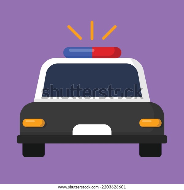 Vector\
graphic of police car. Police patrol car illustration with flat\
design style. Suitable for content design\
assets