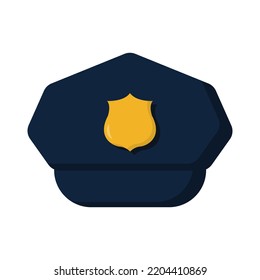 Vector Graphic Of Police Hat. Cops Hat Illustration With Flat Design Style. Suitable For Content Design Assets