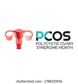 vector graphic of Polycystic Ovary Syndrome month good for Polycystic Ovary Syndrome celebration. flat design. flyer design.flat illustration. PCOS,