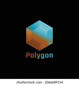 Gráfico vectorial de polígono o diamante con colores naranja y azul. Perfecto como elemento de diseño o para logotipos, pegatinas u otras necesidades de diseño. 100% editable