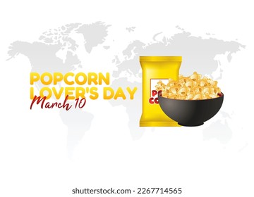 vector graphic of popcorn lover's day good for national popcorn lover's day celebration. flat design. flyer design.flat illustration.