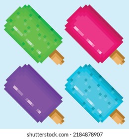 Vector graphic of Popsicle. Good for Icon, sticker, clipart, game assests, children illustration, etc