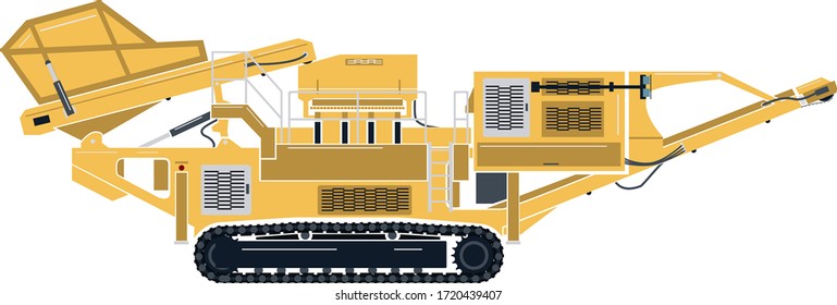 A Vector Graphic Of A Portable Cone Rock Crusher