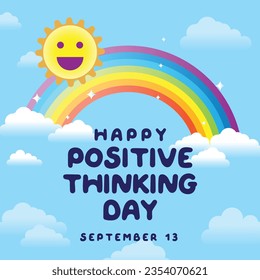 vector graphic of Positive Thinking Day good for Positive Thinking Day celebration. flat design. flyer design.flat illustration.